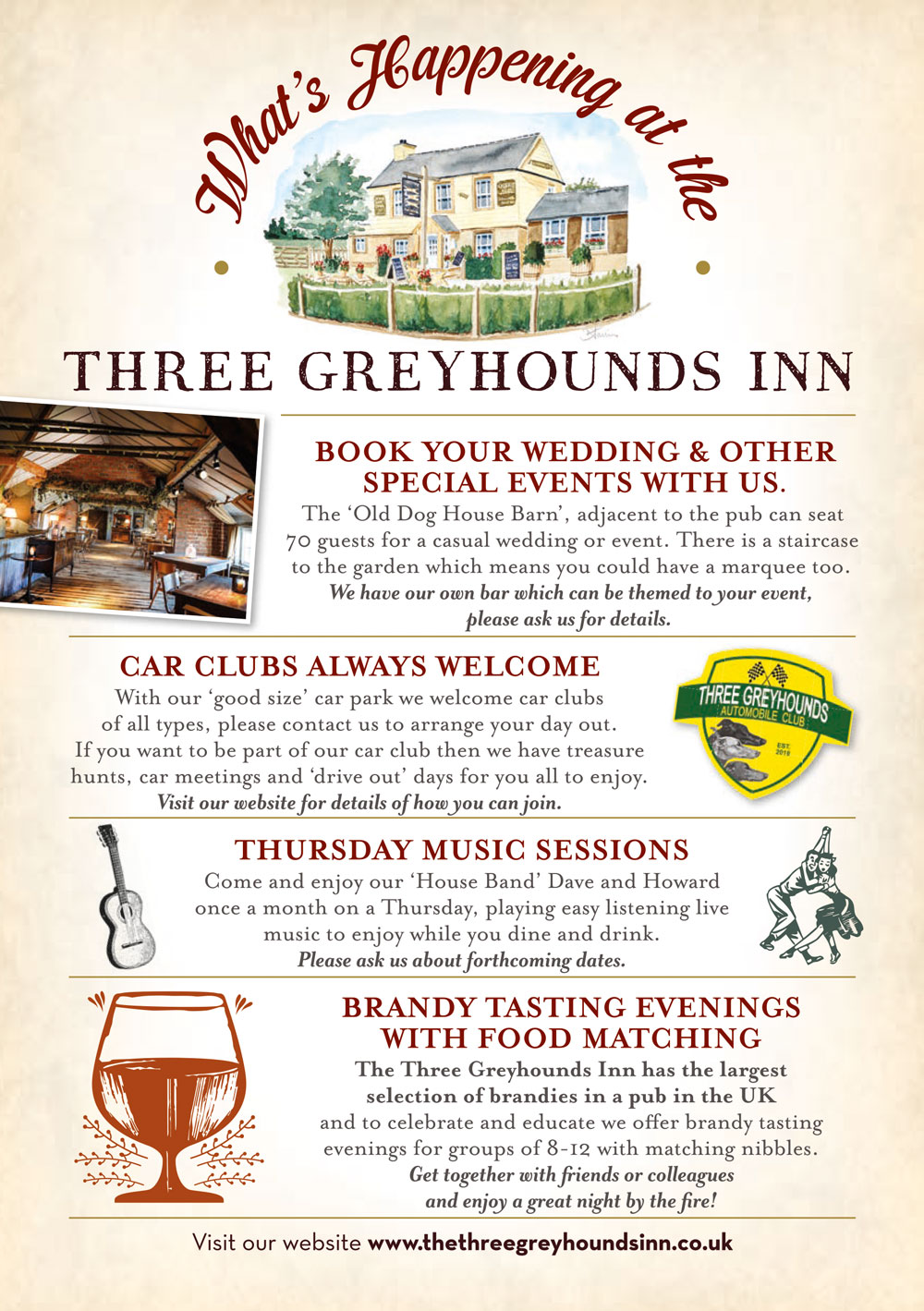 Events | The Three Greyhounds Pub, Cheshire