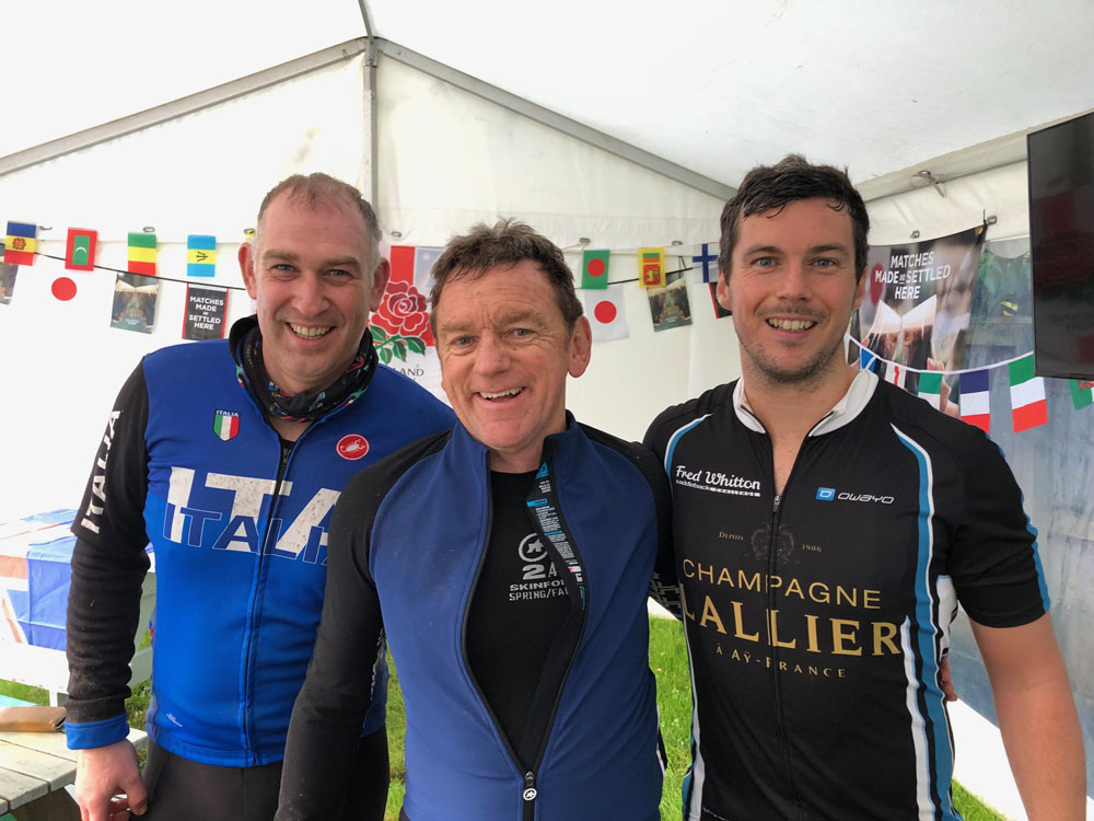 ADAM FROM BOUTINOT (RIGHT) POSES WITH THE REST OF THE CYCLISTS